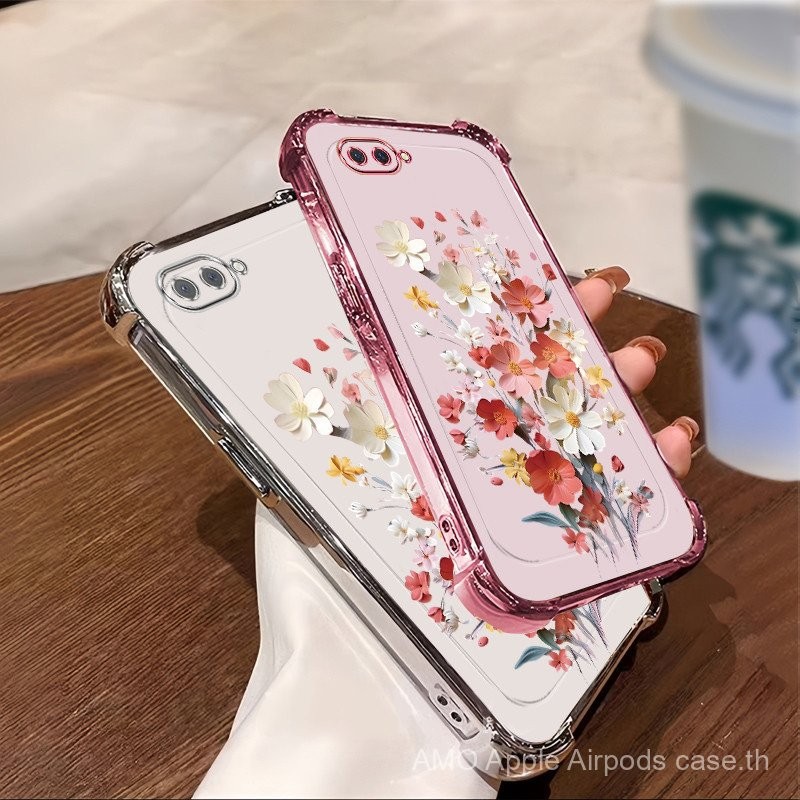 ปลอก OPPO A3S A5 A12E A1K realme C2 เคสโทรศัพท์สําหรับซิลิโคนใหม่สี่มุมป้องกันการตก hh Q0BT