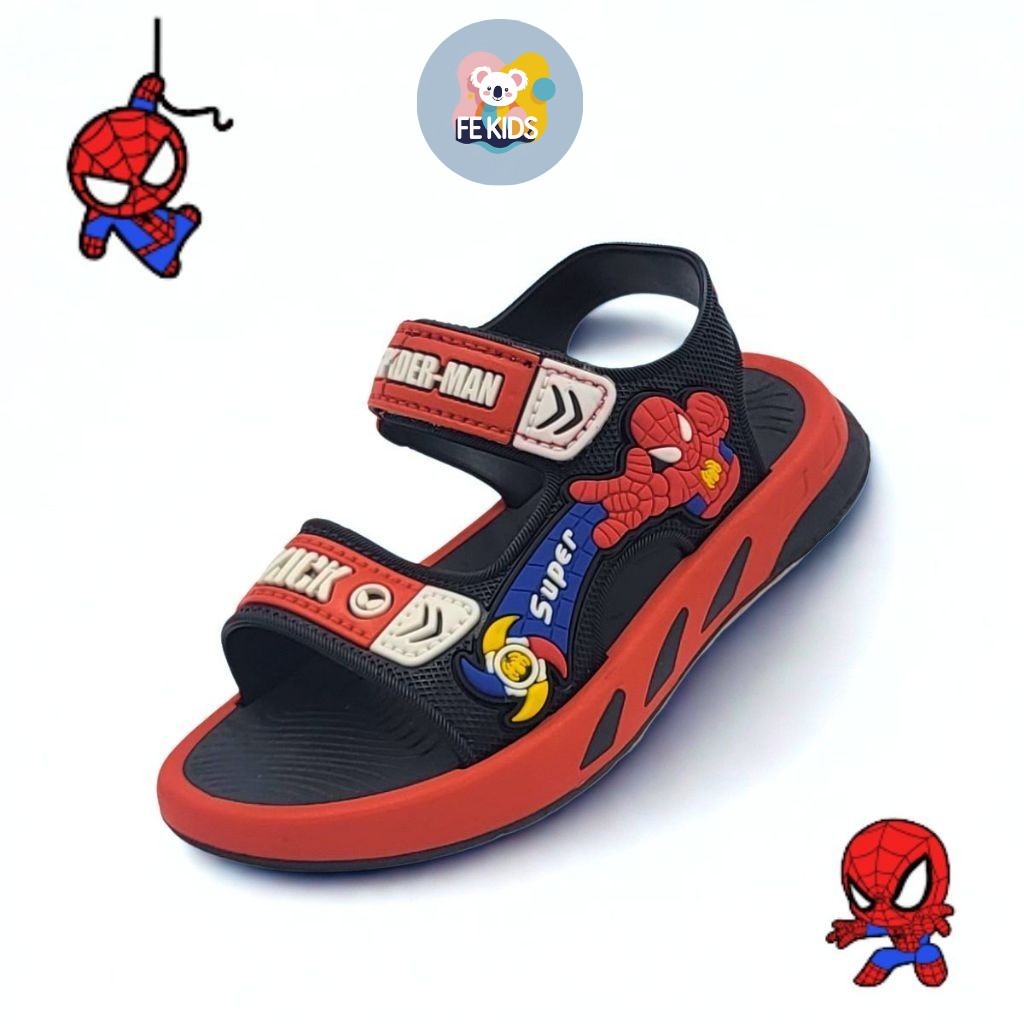 อายุ 4.5-7Yrs Spiderman Boy รองเท้าแตะเด็กรองเท้าแตะขนาด 26-30 รองเท้าแตะ Selipar Budak by FE