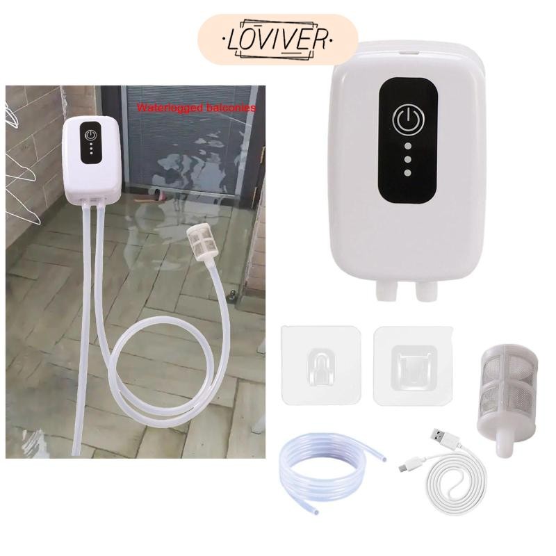 LOVIVER เครื่องมือสูบน้ํา Submersible พร้อมท่อ 1M และตัวกรองหิน Home Botting USB ชาร์จ USB Self Priming