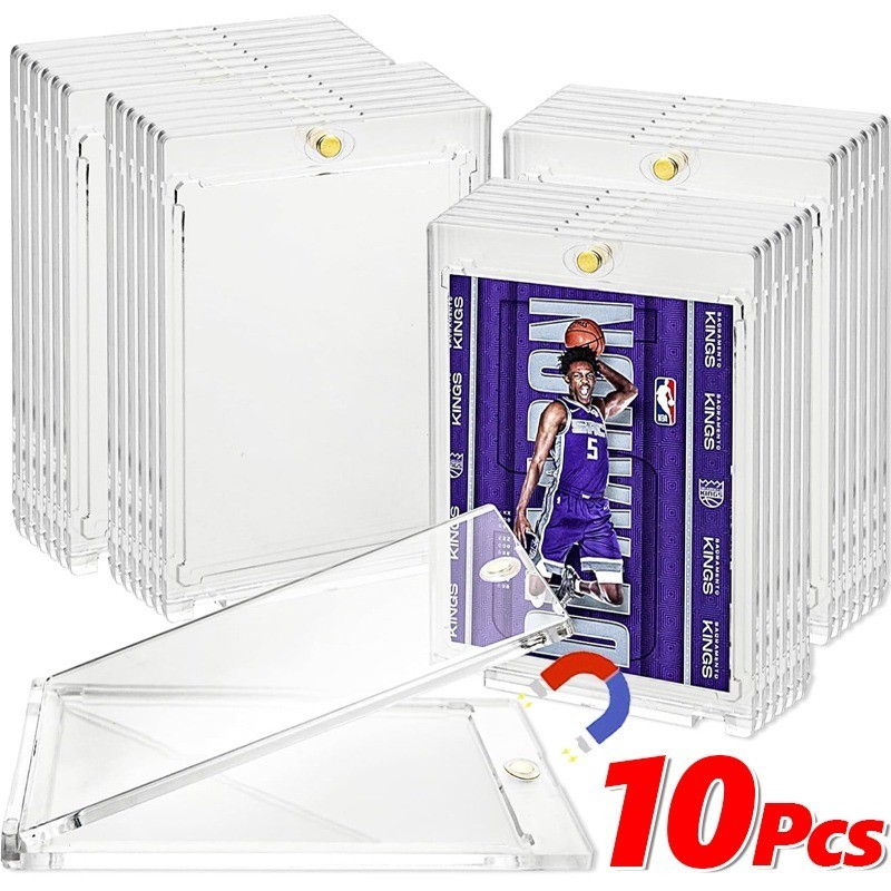 ที่ใส่บัตรแม่เหล็ก-ปลอกการ์ดพลาสติกแข็ง-เคสโชว์สําหรับการ์ดกีฬาเบสบอล 3/5/10 ชิ้น