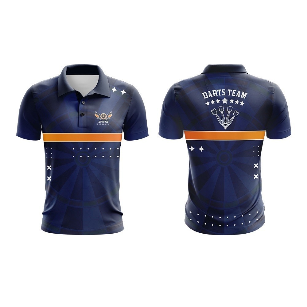 Axelent Prints Darts team Target 色 biru baju 球衣 jersi polo