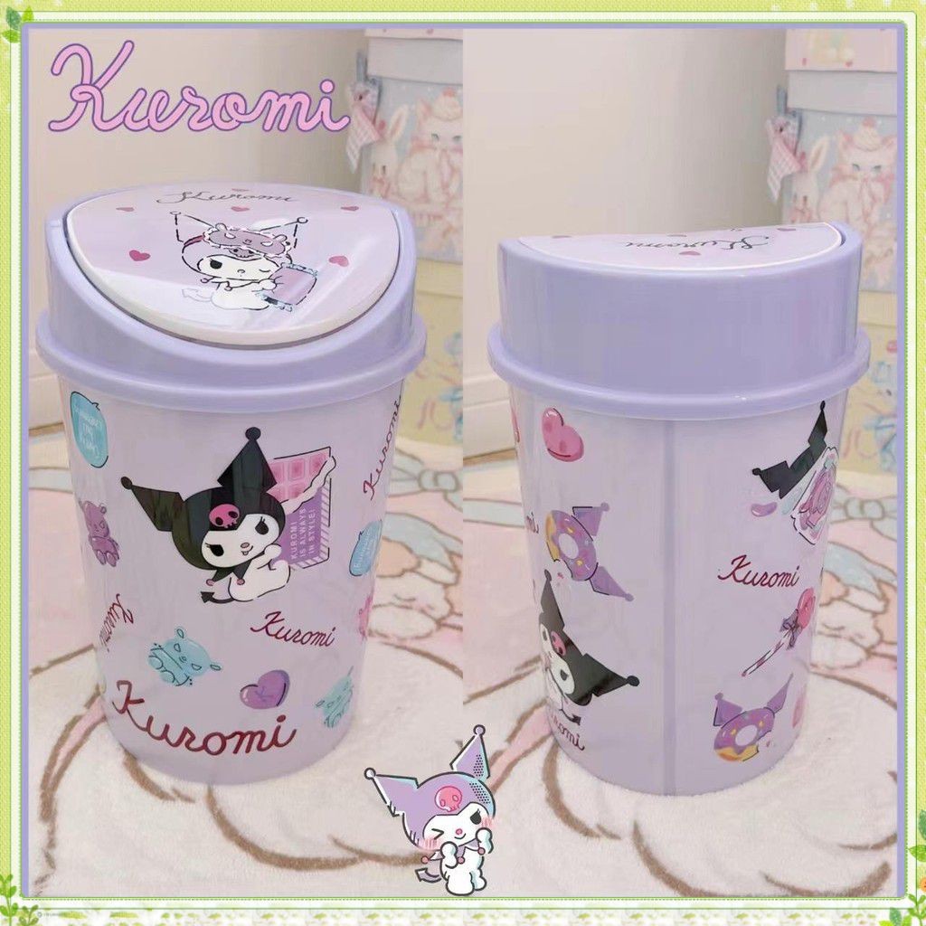 ✨✨youngtime Sanrio ถังขยะห้องนั่งเล่น คาวาอี้ Hello Kitty มายเมโลดี้ ตะกร้ากระดาษปกเดสก์ท็อป การ์ตูน อนิเมะ ของขวัญตกแต่งห้องนอน youngtime✨✨