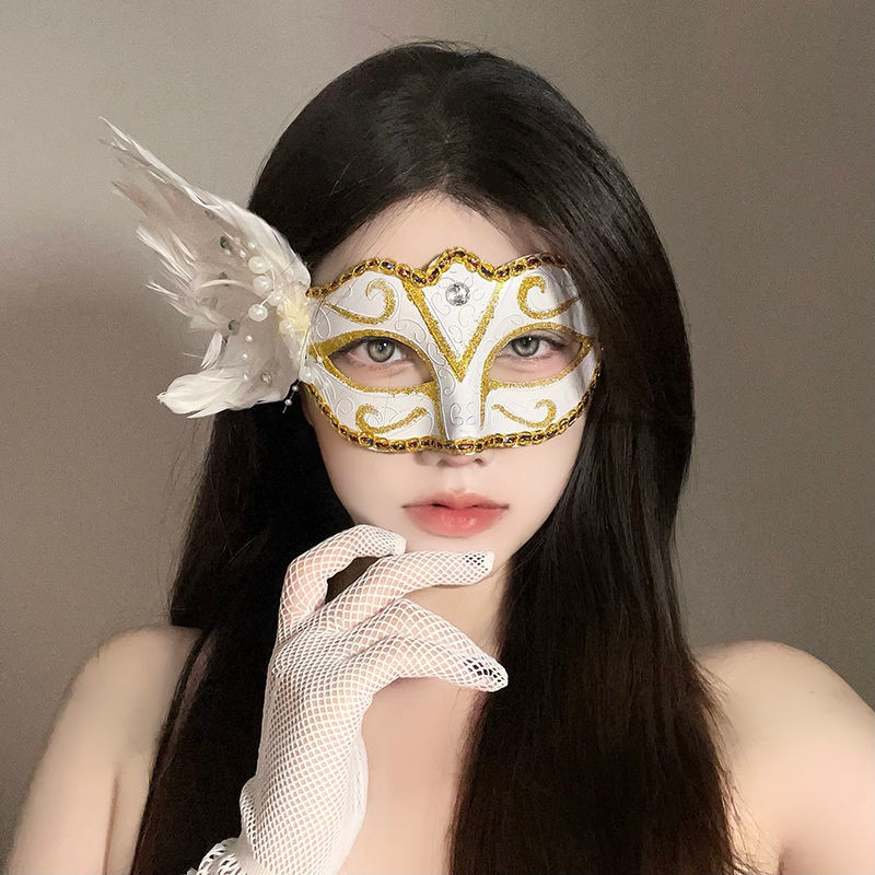 万圣节面具半脸女成人儿童化妆舞会威尼斯公主表演出假面派对面罩Halloween Mask Half Face Female Adult Children Makeup Dance20250713