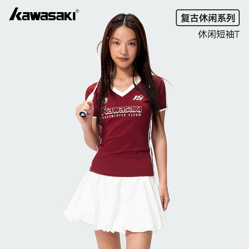 Kawasaki Professional Pickleball แบดมินตันเทนนิส Jersey เสื้อยืดกีฬา K1C01-C2209 & K1C09-C2787 ผู้หญิงเหงื่อ-wicking Quick Drying Breathable เสื้อลําลอง
