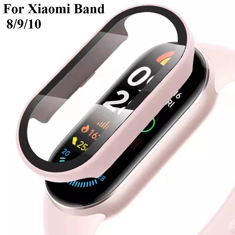 กระจกนิรภัย + ฝาครอบสําหรับ Xiaomi Band 10 Matte Hard PC กันชนป้องกันหน้าจอสําหรับ Xiaomi Band 9 8 สมาร์ทนาฬิกาอุปกรณ์เสริม