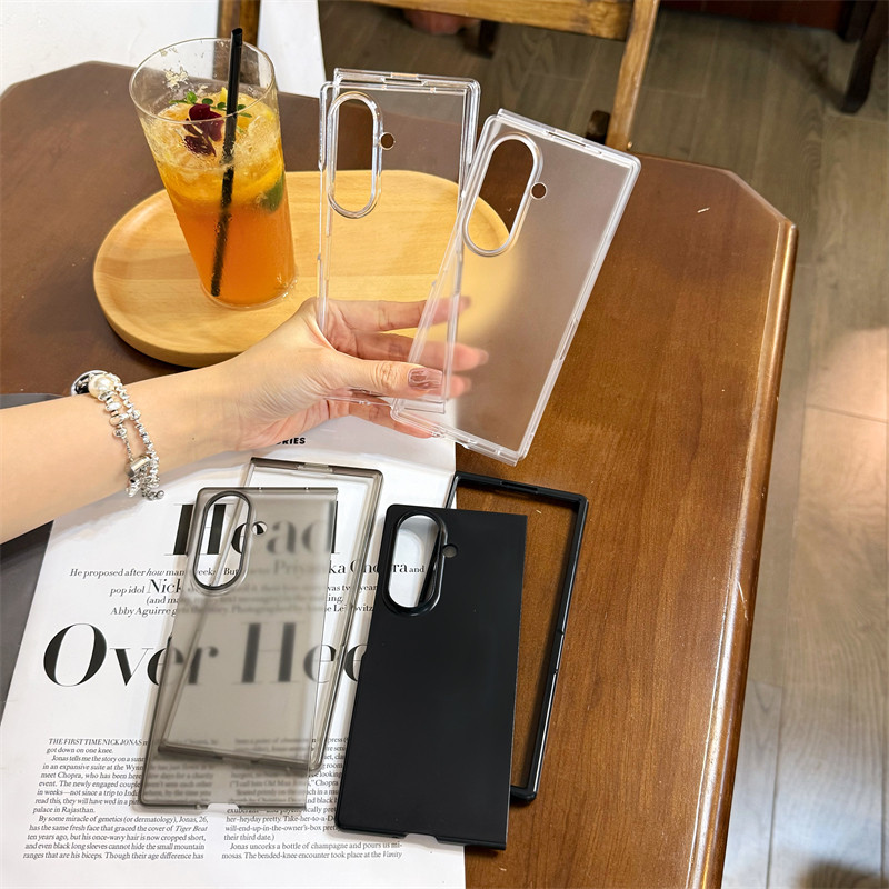 Matte Plain สําหรับ Samsung Galaxy Z Fold8(Wide) Fold8Ultra Fold7 Fold6 Z Fold5 Case Snap-On Hard PC Z Fold8 (Wide) 7 6 5 เคสโทรศัพท์ด้านหลัง