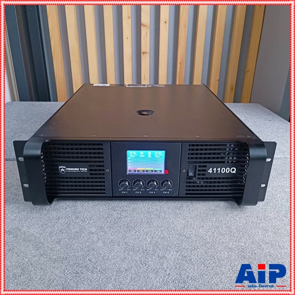 PROEUROTECH 41100Q POWERAMP4CH รุ่นใหม่มีจอ เพาเวอร์แอมป์ 4ch เครื่องขยายเสียง กำลังขยาย 1100 วัตต์ 