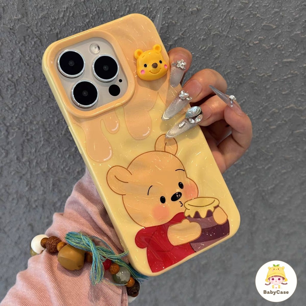 เคสไอโฟน 11 สำหรับ iPhone 15 13 16 11 14 12 Pro Max 15 14 16 6 6S Plus XR X XS ปกการ์ตูนล็อตโซ่วินนี่เดอะพูห์สุดน่ารัก - รูปที่ 3