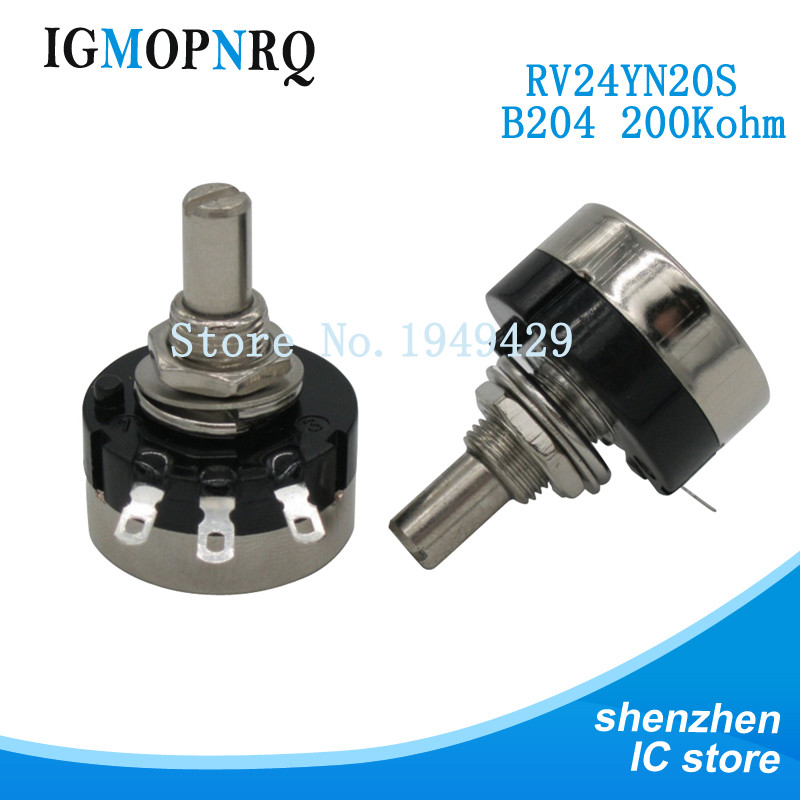 2PCS RV24YN20S RV24YN20S-B204 200K โอห์ม Potentiometer RV24YN 204 200KR Single Coil คาร์บอนฟิล์ม Pot