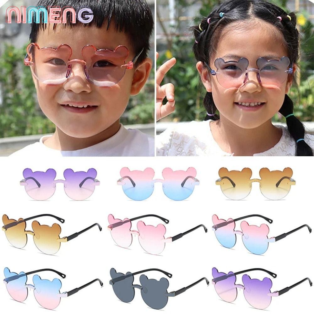 NIMENG แว่นตากันแดดน้องๆ ลายหมีการ์ตูน UV375 สำหรับเด็กชายและหญิง