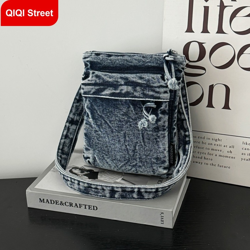 Mom bag กระเป๋าใส่โทรศัพท์สไตล์เรโทรแฟชั่น ผ้ายีนส์ทนทานใหม่ กระเป๋าใบเล็ก