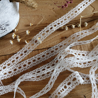 5 หลาปักสุทธิสีขาวสีดําลูกไม้ตัดริบบิ้นผ้าเสื้อผ้าคาดศีรษะงา…