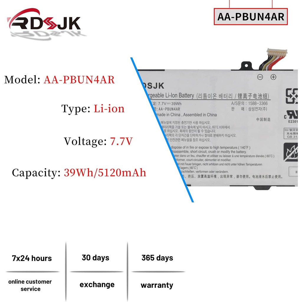 AA-PBUN4AR แบตเตอรี่แล็ปท็อปสําหรับ Samsung ATIV Book 9 Spin 940X3L 900X5L NP940X3L NP940X3L-K02CN N