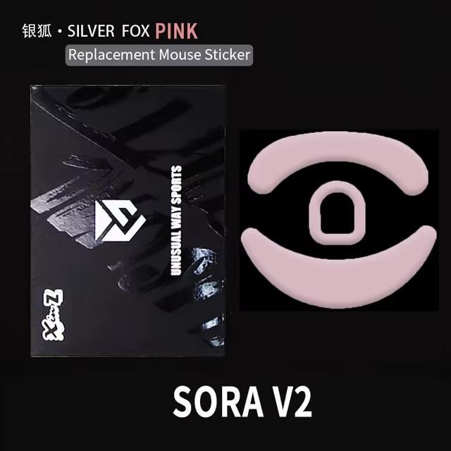 Realable Way Sports Pink Fox Ninjusto Sora V2 Mouse Feet / Mouse Skate PTFE (Hybrid)