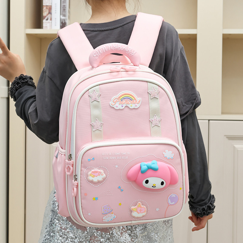 กระเป๋าเป้ Kuromi และ Melody สไตล์นักเรียนสำหรับเด็กผู้หญิง พร้อมลาย Cinnamoroll และ Pochacco ราคา ถูกที่สุด ดีลบีเคเค แกลเลอรีภาพที่ 5