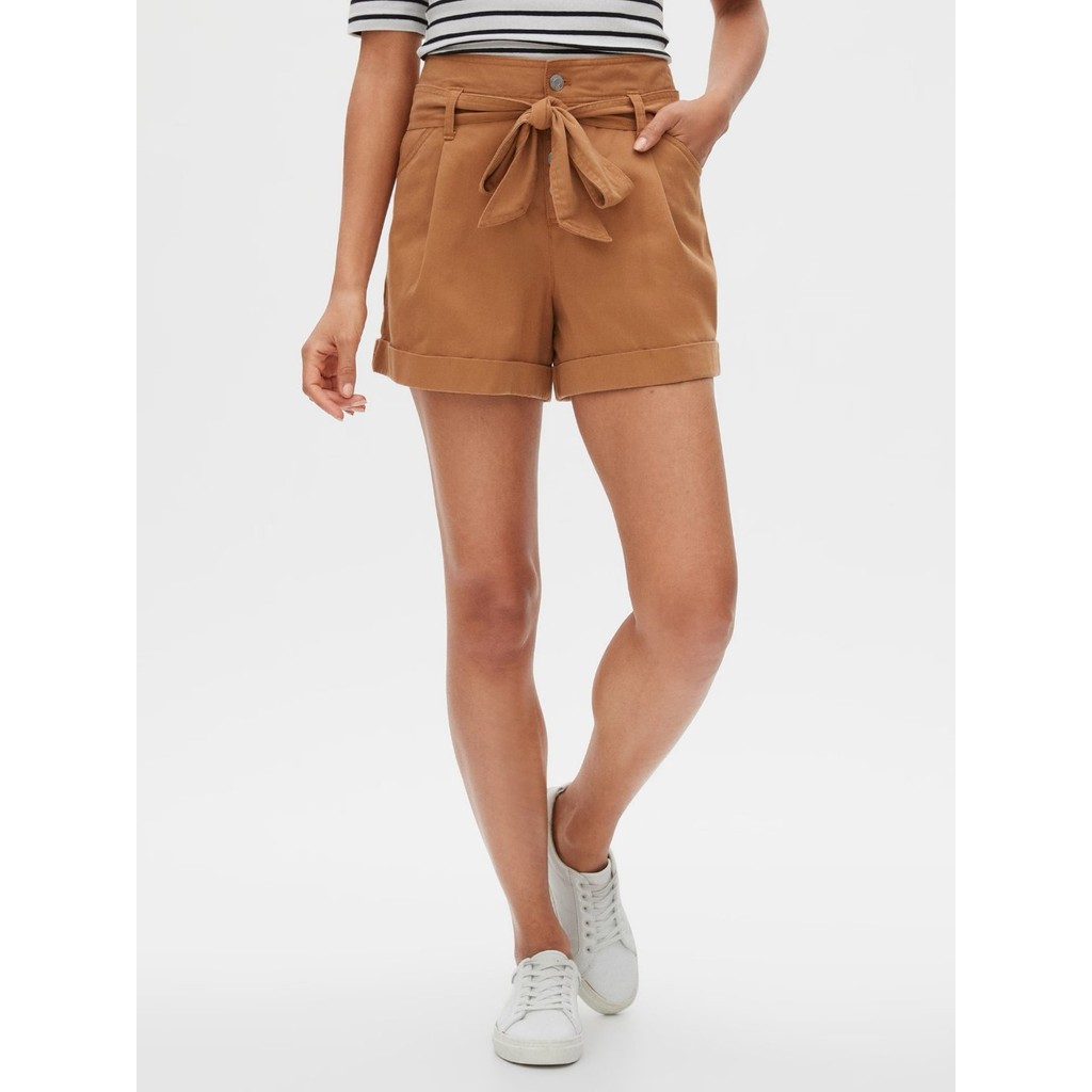 [โดยธรรมชาติ] กางเกงขาสั้นผู้หญิงเอวสูง (ไม่มีเข็มขัด) - 7862