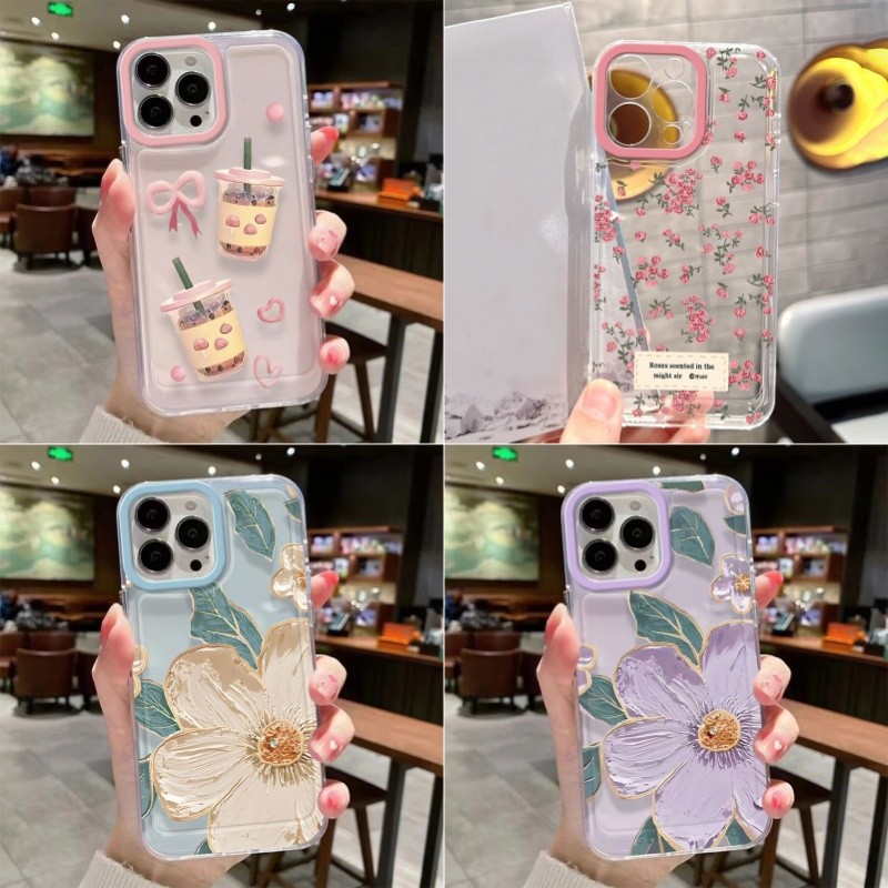 โบว์ดอกไม้นมชาเคสโทรศัพท์สําหรับVIVO V9 Youth V17 Neo V21 V23 V23E VIVO S1 Pro S10E S12 VIVO T1X T1X