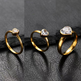 แหวนคู่สแตนเลส กันเหงื่อกันน้ำ ไม่จางหาย เรียบง่ายสำหรับทุกเ…