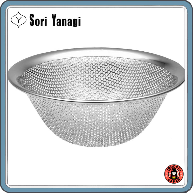 Sori Yanagi Punching Strainer 16cm Stainless Steel Made in Tsubamesanjo Excellent drainage and easy 