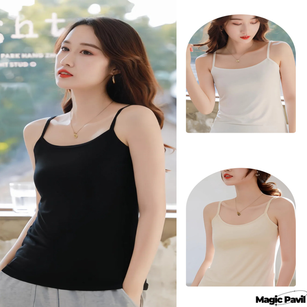 【Magic】พร้อมส่ง | ผ้าโมเดล เสื้อเกาะอกสายบาง เสื้อยืดแขนสั้นผ้าฝ้ายZM-3