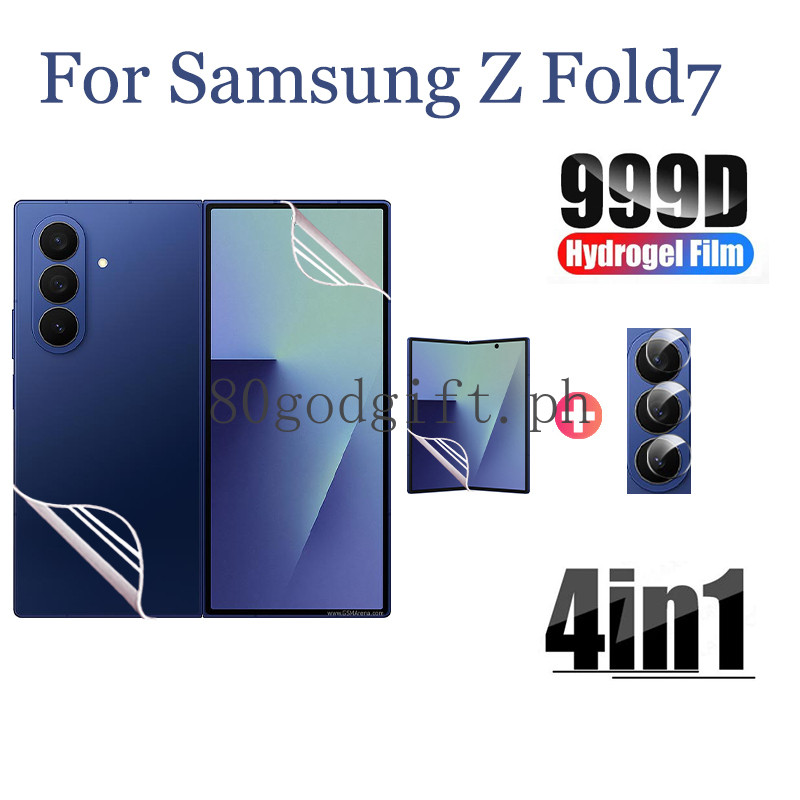ฟิล์มป้องกันหน้าจอ 4 ใน 1 ฟิล์ม Samsung Galaxy Z Fold7 ฟิล์มป้องกันหน้าจอสำหรับ Samsung Galaxy Z Fold 7 6 5 4 3 2 5G ฟิล์มด้านหน้า ฟิล์มด้านหลัง ฟิล์มด้านใน เครื่องป้องกันเลนส์กล้อง