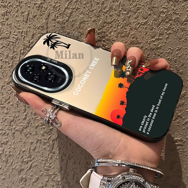 เคส Honor 200 เคส Honor 200 Pro เคสกันกระแทกลายต้นมะพร้าวสามต้น