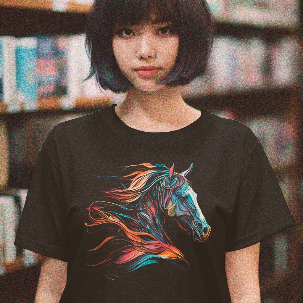 จัดส่ง 24 ชั่วโมง 100% Design 3D Horse Colourful V2 - DT1718