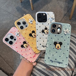 สําหรับ IPhone 16 15 14 13 12 11 Pro Max X XR Max 7 8 Plus เรียบง่ายและน่ารัก 3D Mickey การ์ตูนระเบิดดาวตกรูปแบบเคสโทรศัพท์ Sof