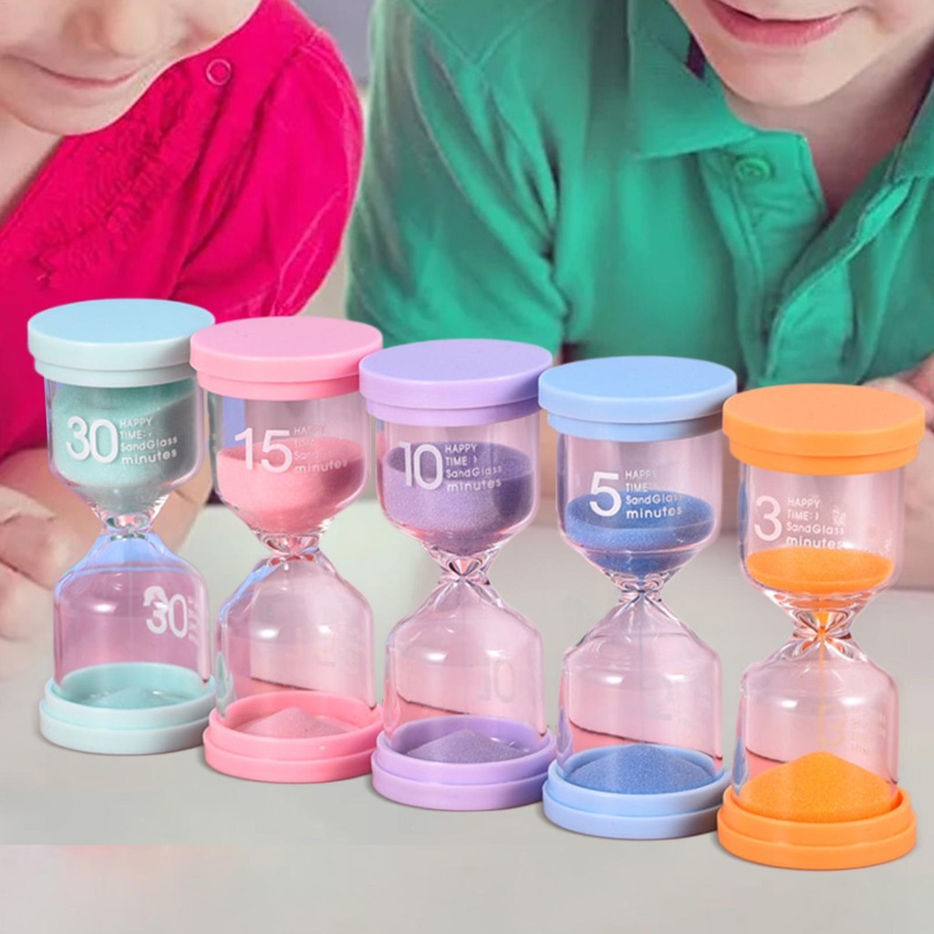Sand Timers 3 Mins/5 Mins/10 Mins/15 Mins/30 Mins Sand Timers สีสัน Multicolor Sand Timer ชุด 5 สําห