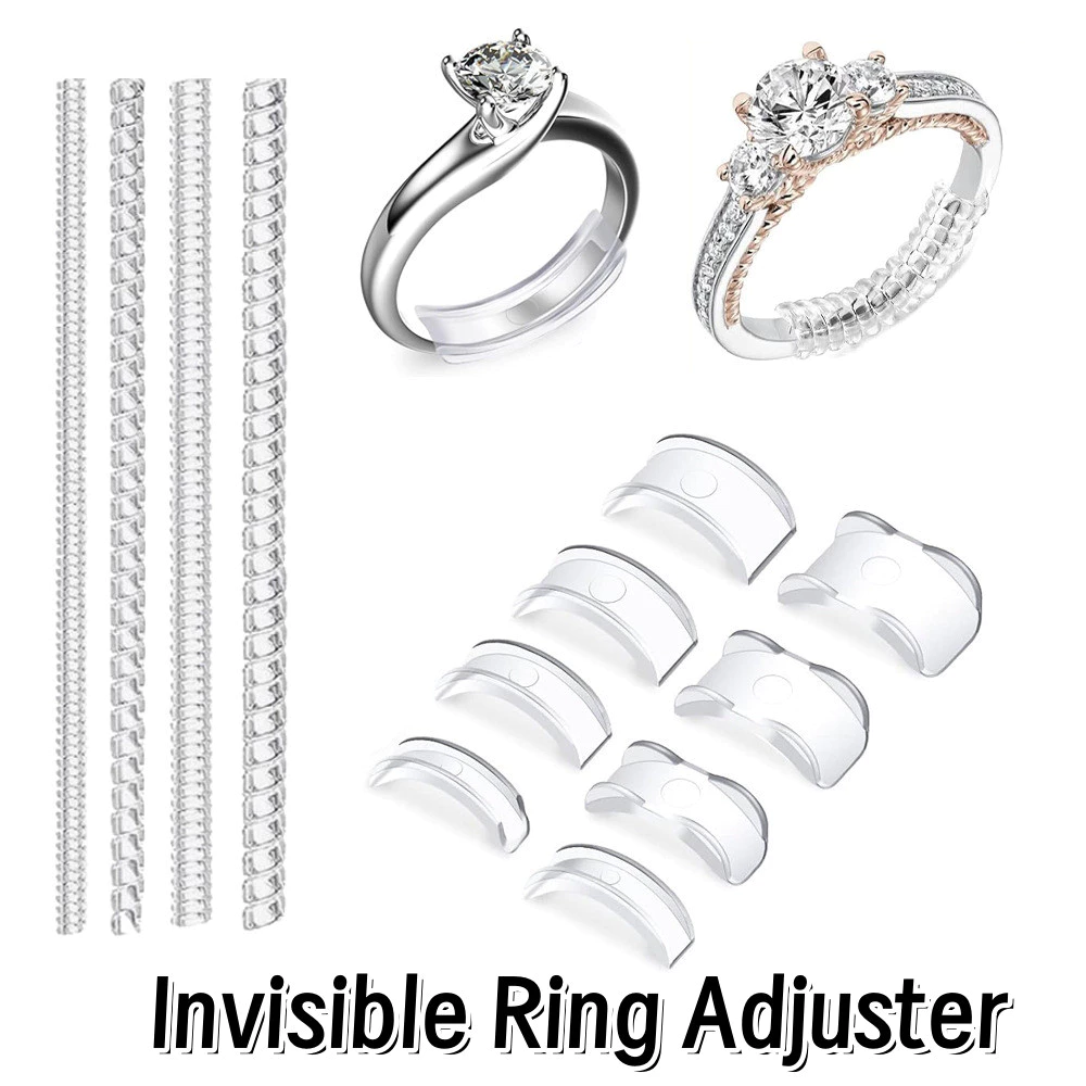 แหวนขนาด Adjuster Resizer ซิลิโคนที่มองไม่เห็นแหวนนิ้วสําหรับแหวนหลวมเครื่องมือเครื่องประดับคงที่