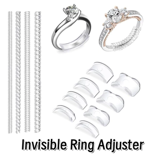 แหวนขนาด Adjuster Resizer ซิลิโคนที่มองไม่เห็นแหวนนิ้วสําหรับแหวนหลวมเครื่องมือเครื่องประดับคงที่