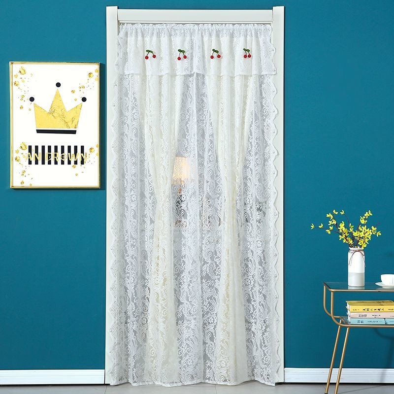 现货！家用门帘蕾丝窗帘隔断门帘布遮挡家用遮挡装饰纱帘伸缩挂帘遮隐私Home door curtain lace curtain partition door curtain cloth cover