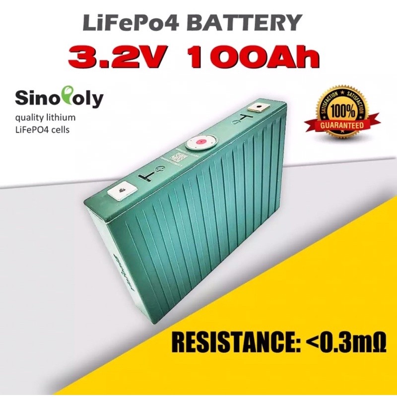 SINOPOLY แบตเตอรี่​ 100 ah 100ah ลิเธียม​ lithium ion Lifepo4 3.2V 12v​ UPS​ Battery รถกอล์ฟ​ ระบบโซ