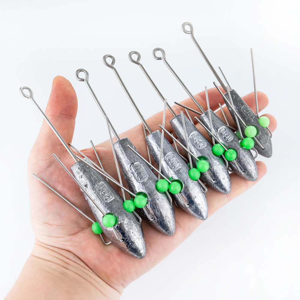 sinkers เรืองแสง สำหรับตกปลา น้ำหนัก 80-200 กรัม แบบ anti-snag พร้อมลูกปัด ใช้งานง่ายและจมน้ำไว — صورة 5
