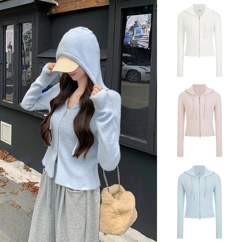 MOESSQUEEN แจ็กเก็ตฮู้ด-zipper ออกแบบโดย แฟชั่น สวมใส่ง่าย อเนกประสงค์ และอบอุ่น