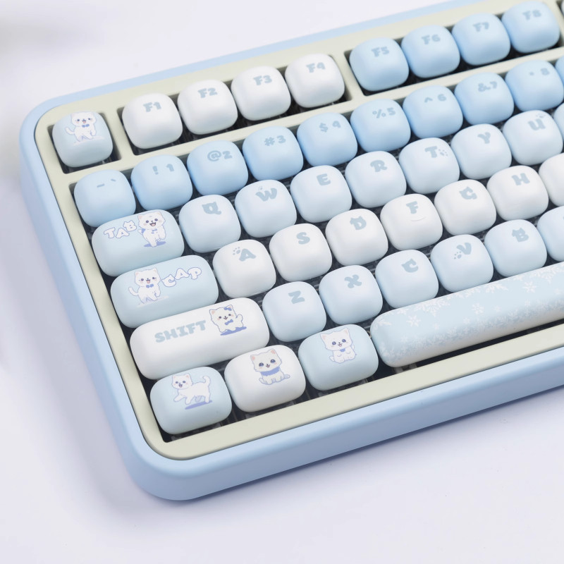 Thai Language Blue Meow Key Cap MOG รอบความสูงสวิทช์แม่เหล็ก MAC Thermal Sublimation MU68 Fire68 98 99 104108