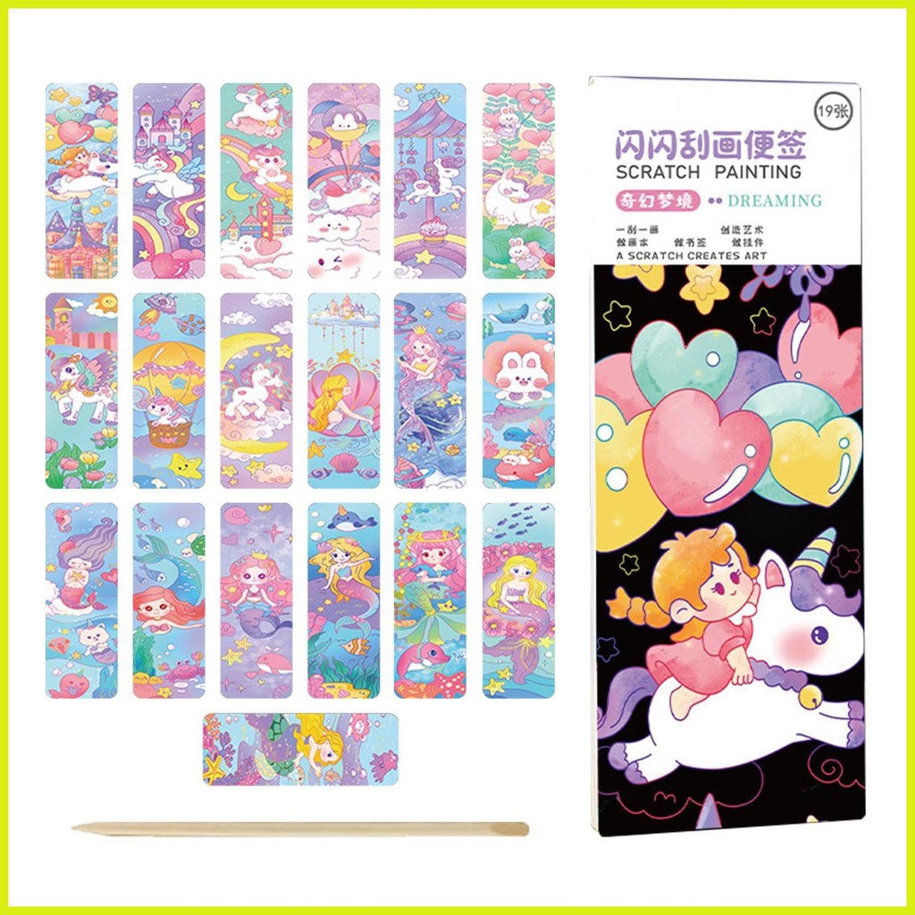 Scratch off Art ของเล่น Scratch off กระดาษหมายเหตุ Scratch off แผ่นกระดาษ Scratch off Art หัตถกรรมหม