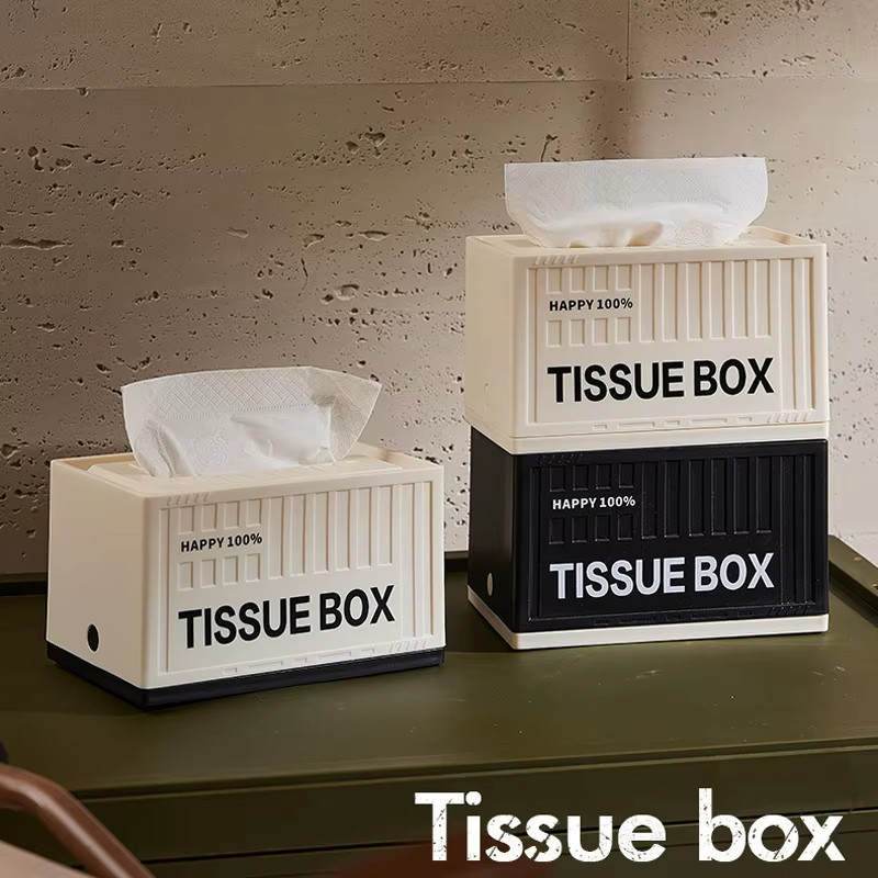 ที่ใส่ผ้าเช็ดปากห้องนั่งเล่น กล่องทิชชู่พลาสติก ที่เก็บกระดาษโฮมออฟฟิศ สไตล์อุตสาหกรรม ที่เก็บกระดาษเช็ดปาก