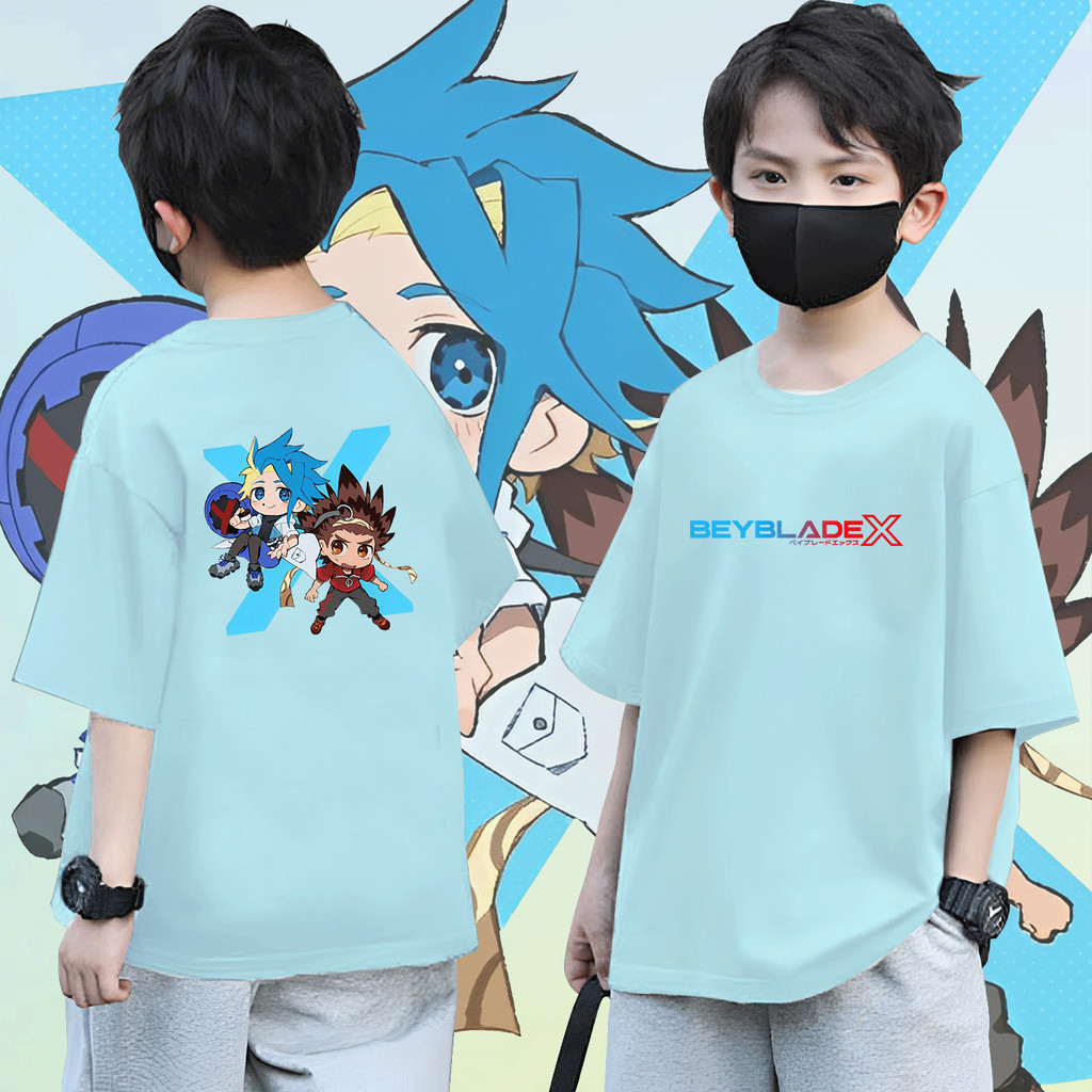 (จัดส่งตลอด 24 ชั่วโมง)Candy kids Kurosu Ekusu Kazami Bird  jaxon cross - Beyblade X เสื้อยืดเด็ก 10