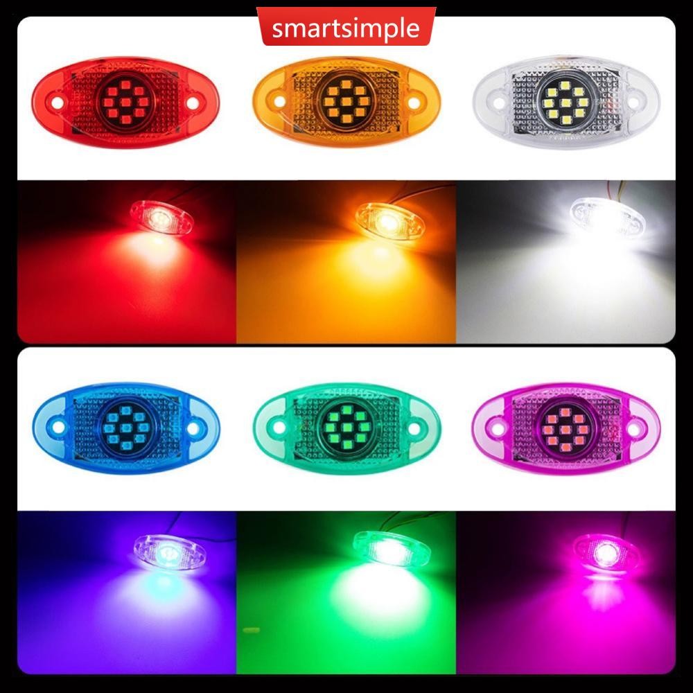 SMARTSIMPLE 12-24V 9 LED รถบรรทุกไฟเตือนด้านข้าง Muticolor กันน้ํารถความกว้างโคมไฟ Trailer Bus Van ส