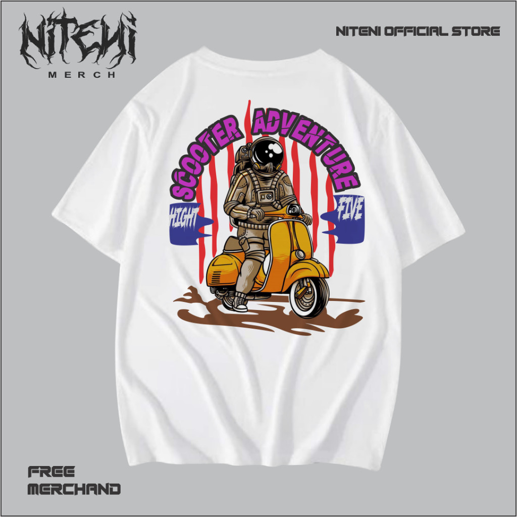 SCOOTER ADVENTURE T-SHIRT/ เสื้อยืดแขนสั้น VESPA T-SHIRT/ASTRONAUT เสื้อยืด/2-STROKE T-SHIRT 2 STROK