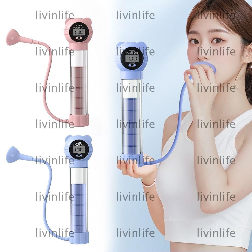 LIVINLIFE Breathing Dumbbells, Counted ปรับความต้านทาน Breathing Trainer, ไดอะแฟรมท้อง Breathing ควา