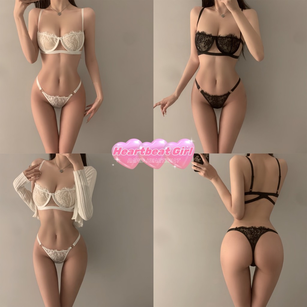 【Heartbeat Girl】~ 💓 ชุดชั้นในเซ็กซี่ วัสดุลูกไม้ มีสีต่างๆให้เลือก ราคาที่เอื้อมถึง เซ็กซี่และร้อนแรง ชุดนอน 2 ชิ้น