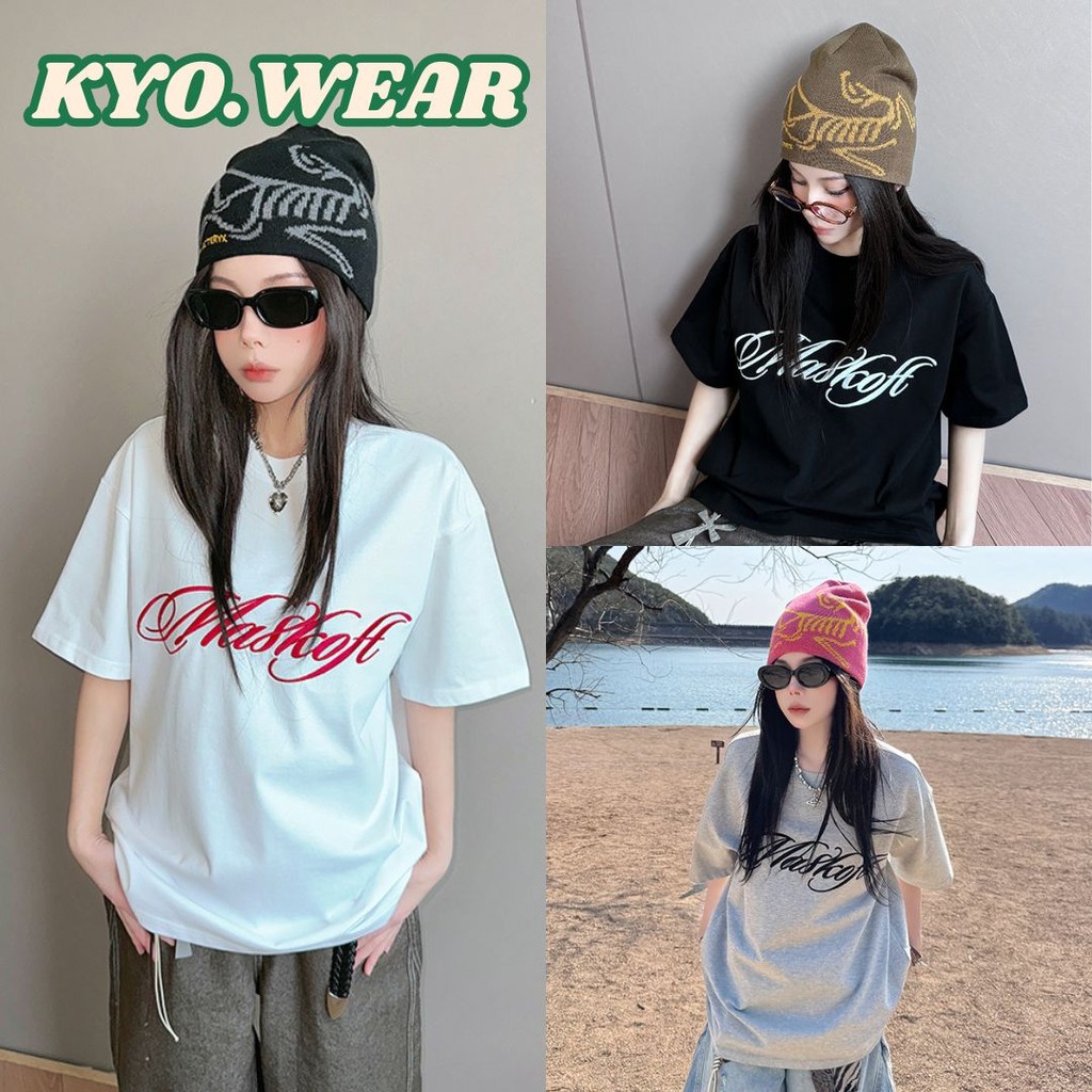 KYO 🌸 เกาหลีสไตล์ ผู้หญิง เสื้อยืด  พิมพ์ลาย "MASKOFT" ผ้าCOTTON โคตรนุ่ม  ผ้าฝ้ายใส่สบาย OVERSIZE  ส่งจากไทย