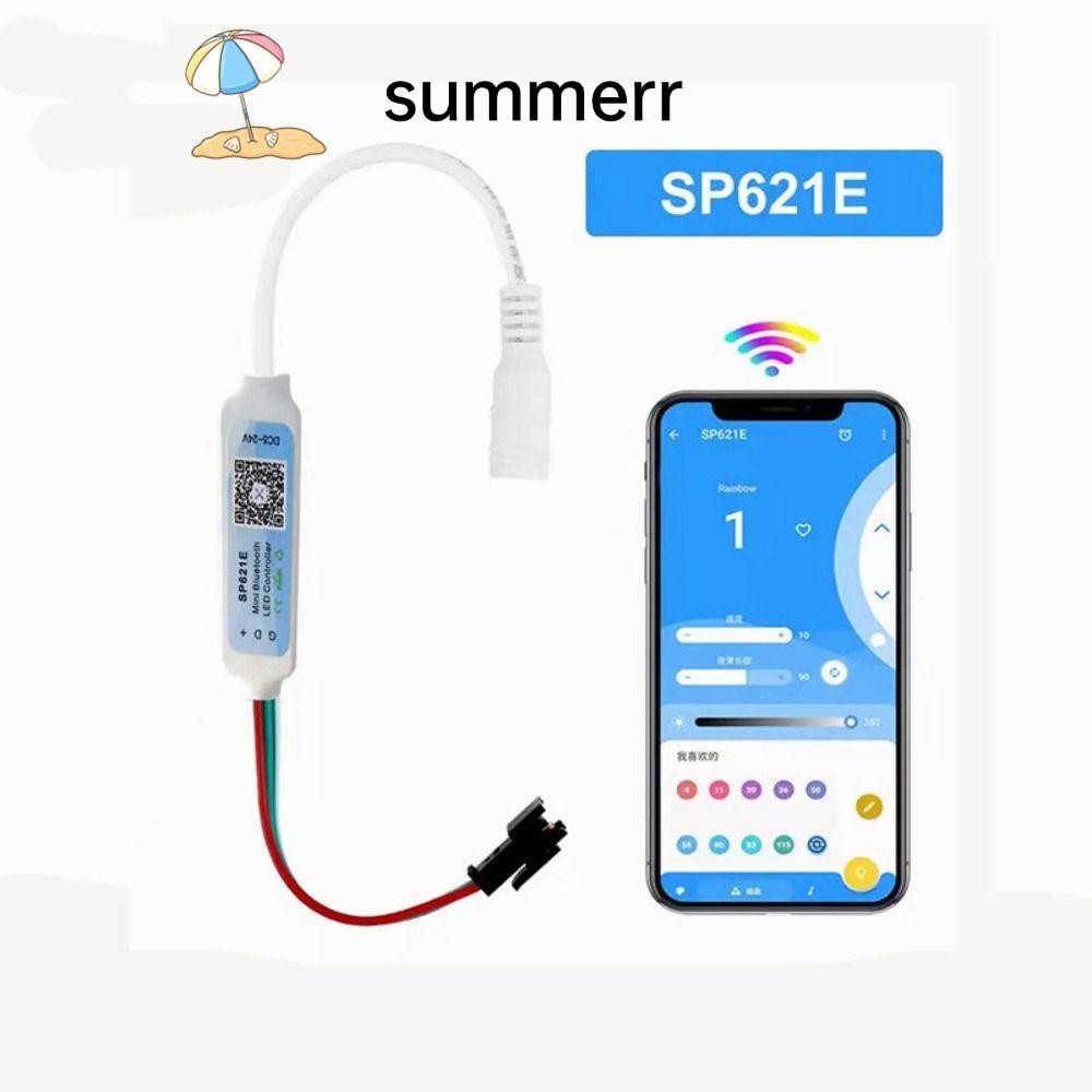 SUMMERR Light Controller, แอดเดรส DC5-24V เพลงบลูทูธ App Controller, 3 PIN SP621E Piexls LED Strip L