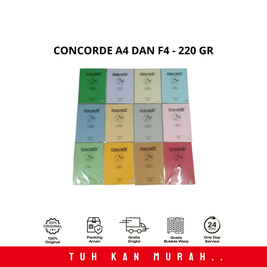 CONCORDE COVER LAID F4- 220GR FOLIO-10 LBR/80530 สีขาว