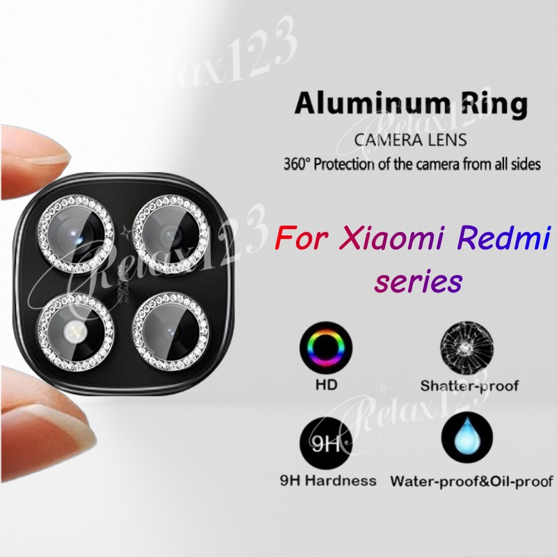 สําหรับRedmiหมายเหตุ15 14 Pro + 5G Max HD Glitterเพชรโลหะแหวนกล้องกระจกเลนส์สําหรับXiaomi Redmiหมายเหตุ15 14 Pro + 14Pro Redmi Note14Pro 5G 4Gเลนส์ป้องกันแก้ว