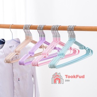 ไม้แขวนเสื้อสแตนเลส🌿 ซีลีโคน ไม่หัก☀️อย่างหนา แพ็ค10 ชิ้น tf…