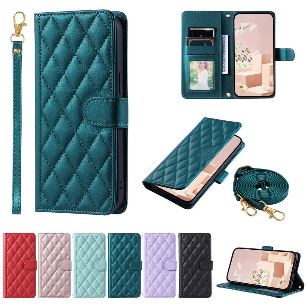 ปลอกสําหรับOppo Reno 14 14F 13 13Fค้นหาX8 A5 A5X Realme 14 Pro Plus 14T P3 Neo 7X 5G/4Gหรูหรากระเป๋าสตางค์หนังPUฝาครอบแม่เหล็กพร้อมเชือกเส้นเล็ก
