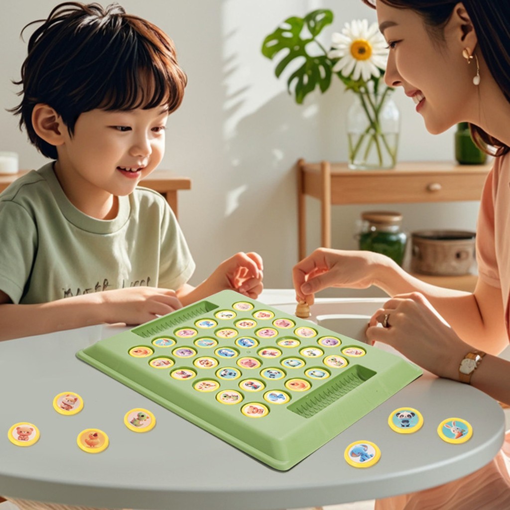 Two-Player Animal Flip Chess,Animal Memory Game Board,Wild Animals Matching Couple Memory Game - เกม